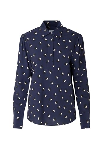Seidensticker Damska bluzka - modna bluzka - Regular Fit - kołnierz koszuli - długi rękaw - 100% wiskoza, niebieski, 44