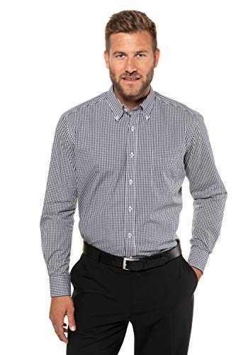 JP 1880 Męska koszula Vichy Easycare 1/1, czarna, 6XL EU, czarny (czarny 72285910), 6XL