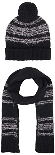 United Colors of Benetton Czapka dziewczęca + szal 1176qk002 zestaw akcesoriów zimowych, czarny 700, M
