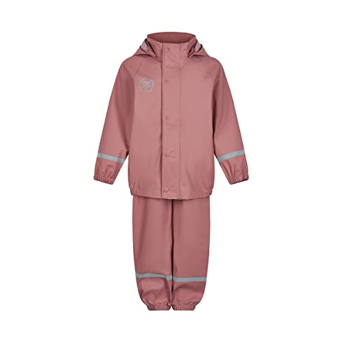 Color Kids Rain Set Solid Pu kurtka przeciwdeszczowa dla dzieci, uniseks, popielaty ró? (Ash Rose), 128