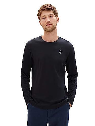 TOM TAILOR Męski T-shirt z długim rękawem, 10903 - antracyt szary, XL