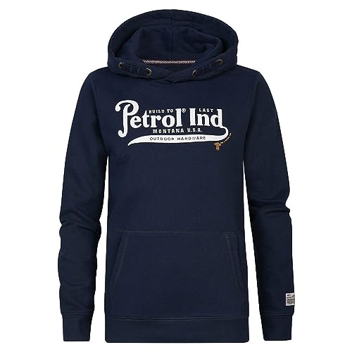 Petrol Industries Boys Sweater Hooded Print Bluza dziecięca, Marynarka Północna, 4 lat