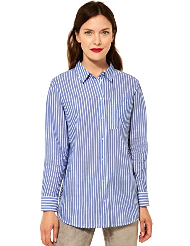 Street One Damska bluzka z długim rękawem, oryginalna niebieska, 36 (DE)