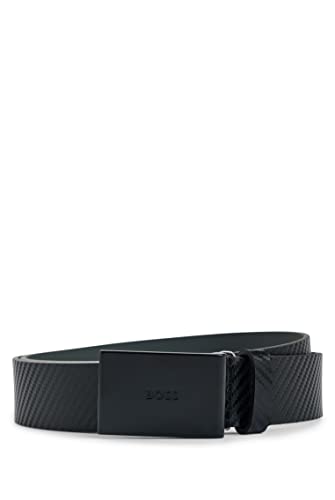 BOSS Męski pasek Tion-Carbon_Sz35 Belt, Black1, 85