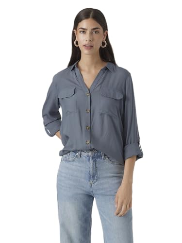 VERO MODA Damska bluzka Vmbumpy L/S New WVN Ga Noos, stormy pogoda, L