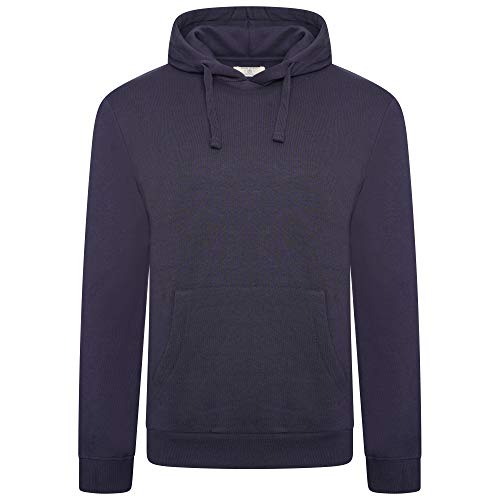 M17 Męska bluza z kapturem na co dzień bluza z kapturem top sweter klasyczna gładka kurtka z długim rękawem z kieszenią, granatowy, S