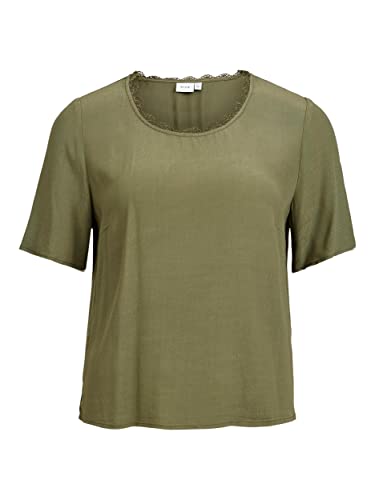 Vila Women's VIBORINE U-Neck S/S TOP/SU/R T-Shirt, Four Leaf Clover, 36