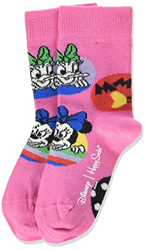 Happy Socks Kids Daisy & Minnie Dot Sock, kolorowe i zabawne, Skarpety dla dzieci, Niebieski-Zielony-Różowy-Czerwony-Biały-Żółty (7-9Y)