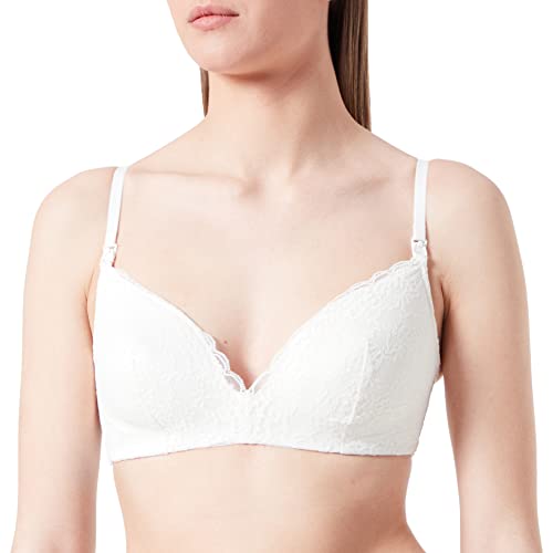 Women'secret Biustonosz Maternity, Trójkąt, Wypełnienie, Koronka, Biały, Żółty, 90B