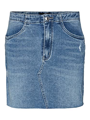VERO MODA Damska spódnica Vmrosie Hr Short DNM Cut Skirt Noos Rock, Medium Blue Denim/Szczegóły: gu3166, XL