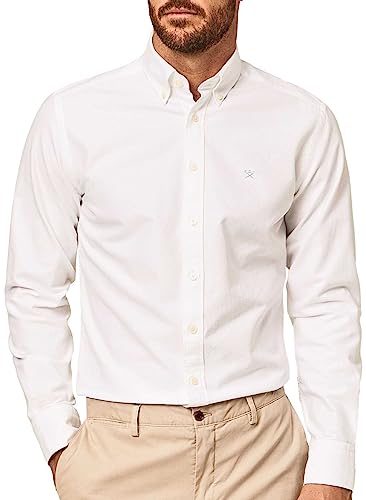 Hackett London Męska koszula sprana Oxford na co dzień, biały, 3XL