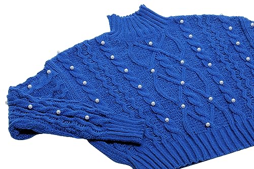 Faina Damski sweter z golfem królewski błękit XS/S