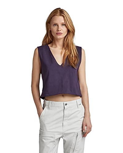 G-STAR RAW Damska kamizelka Boxy Cropped Graphic, Fioletowy (Carbonne Purple D22787-c336-0013), XL