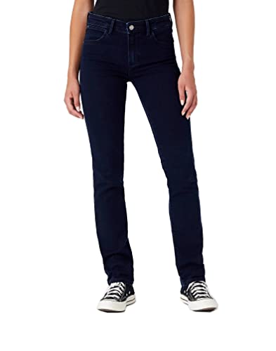 Wrangler proste dżinsy damskie, Ciemny niebieski, 29W x 32L