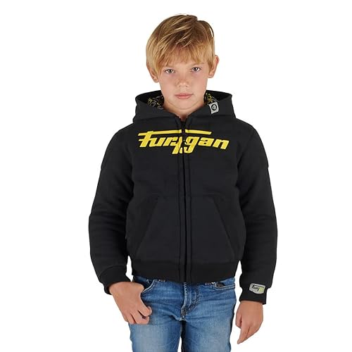 Furygan LUXIO KID HOODIE D3O Kurtki i płaszcze Casual & Sportwear, Czarno-neonowa ?ó??, 10 Lat