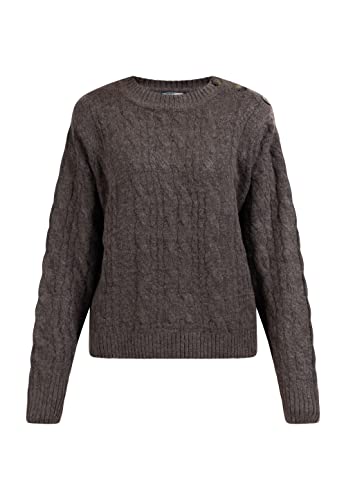 acalmar Damski sweter z dzianiny 39425098-AC01, ciemnobrązowy, XL/XXL, ciemnobrązowy, XL-XXL