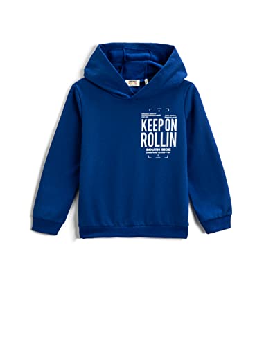 Koton Chłopięca bluza z kapturem Bedruckter, Saks Blau (968), 11-12 lat, Saks niebieski (968), 11-12 lat