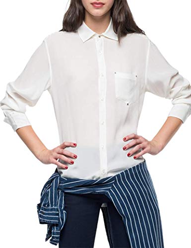 REPLAY Bluzka damska, Biały (Off White 11), L