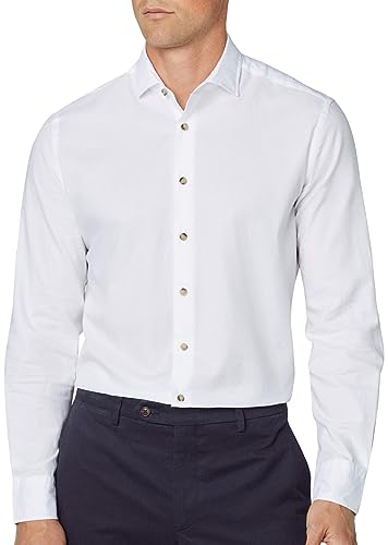 Hackett London Męska koszula z miękkiej diagonalu, biała (biała), 3XL, Biały (biały), 3XL