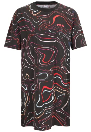 FILA Sukienka damska Surprise AOP, Black Colour Waves Aop, XL