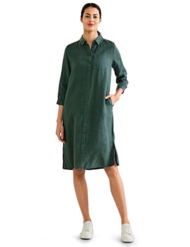Street One Damska sukienka lniana, Deep Leafy Green, 34