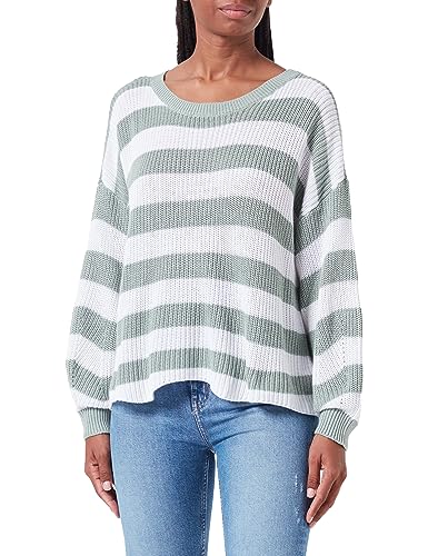 ONLY Damski sweter z dzianiny Onlhilde L/S KNT Noos, Cloud Dancer/Stripes:night Sky, XL