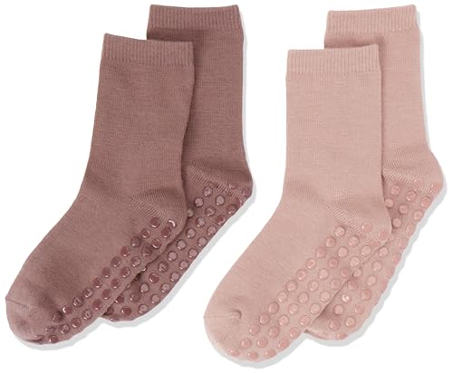 Bestseller A/S Skarpety dla dziewcząt NMFWAK Wool 2 szt. W/Non Skid XXIII, dla wędkarzy / opakowanie: 2 pary + peppercorn, 28/30, Antler/Pack:2-pak Antler + PEPPERCORN