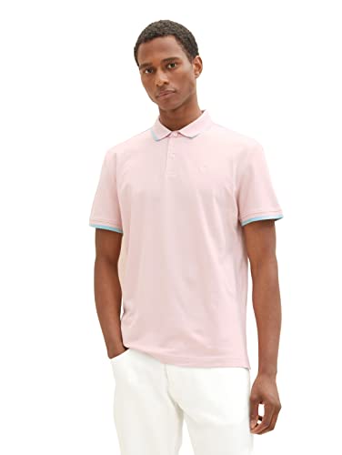 TOM TAILOR Męska koszulka polo, 32015-Morning Pink Two Tone, XL, 32015 - Morning Pink Two Tone, XL