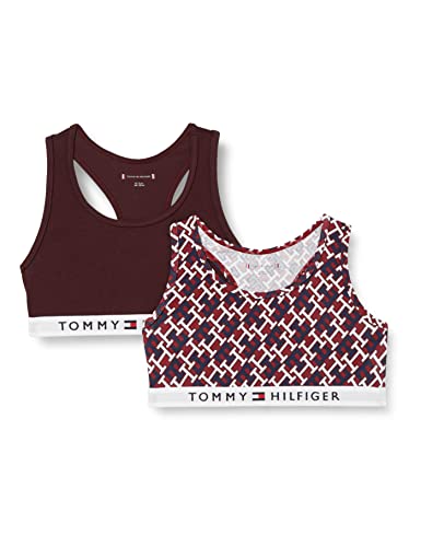 Tommy Hilfiger Biustonosz dziewczęcy, Monogram/Deep Burgundy, 8 lat