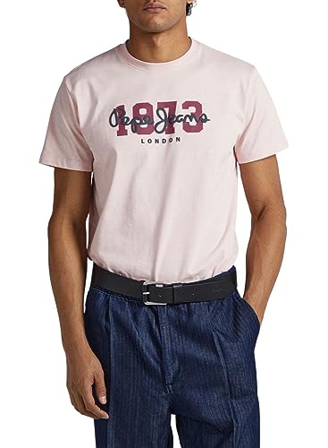 Pepe Jeans T-shirt męski z wilkiem, Różowy (Spritzer), L