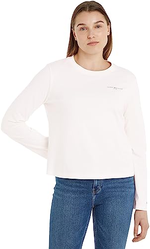 Tommy Hilfiger Topy damskie z dzianiny L/S, Ecru, L
