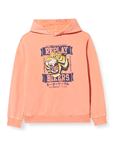Replay Bluza chłopięca z kapturem, 448 Płomień Pomarańczowy, 6 Lat