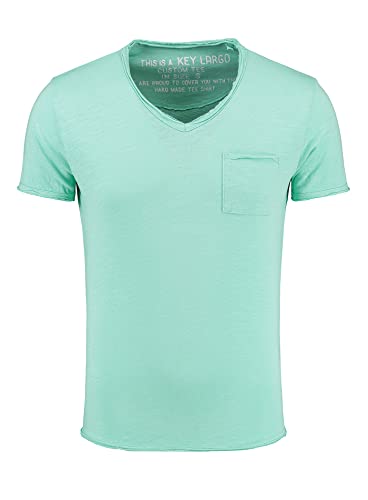 KEYLARGO Męski t-shirt Water z dekoltem w serek, turkusowy (1213), S