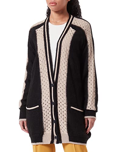 Sisley Damski sweter L/S 1142L6010 Cardigan Sweater, czarny 908, S
