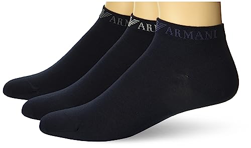 Emporio Armani Męskie skarpety do sneakersów, 3 pary, morski/morski/morski, Large-X-Large
