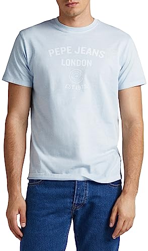 Pepe Jeans Koszulka męska Kerman, niebieski (wybielacz niebieski), M