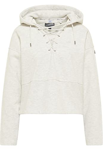 acalmar Damski sweter z kapturem 37822095-AC01, biały wełniany melanż, M, wełniany biały melanż, M