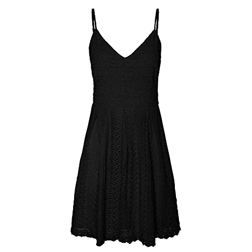 VERO MODA Damska plisowana sukienka VMHONEY LACE Pleated Singlet Dress EXP, czarny, XS