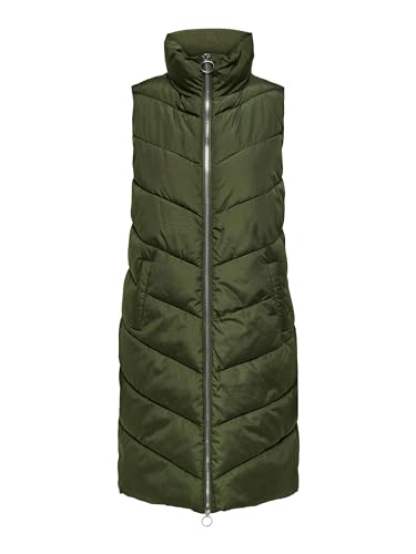 JdY Damska kamizelka JDYFINNO Long Padded Waistcoat New NOOS, Forest Night/Szczegóły: Silver Zip, XS, Forest Night/Szczegóły: srebrny zamek błyskawiczny, XS