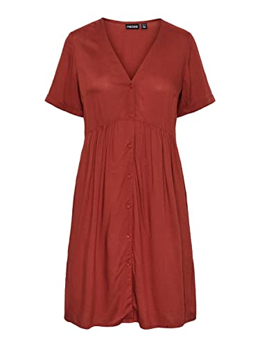 Pieces Damska sukienka Pclaura Ss Bc, Spalona henna, XL