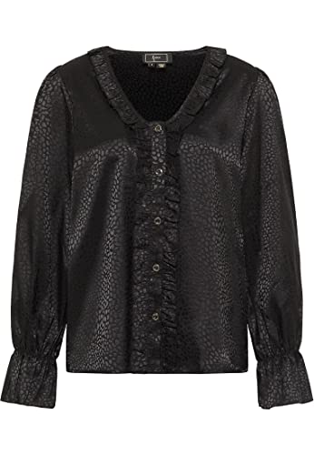 Naemi Elegancka bluzka damska w stylu zwierzęcym 19529465, czarna, L, czarny, L