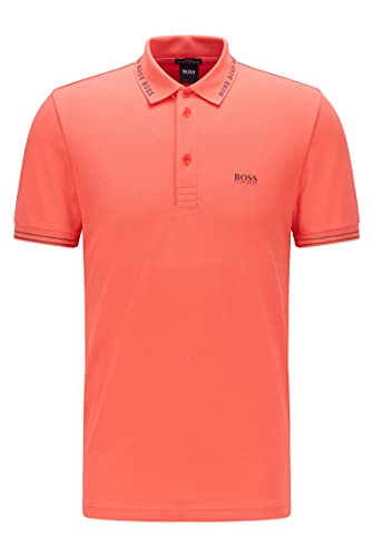 BOSS Męska koszulka polo Paule Slim-Fit z logo na kołnierzu, Open Red646, S