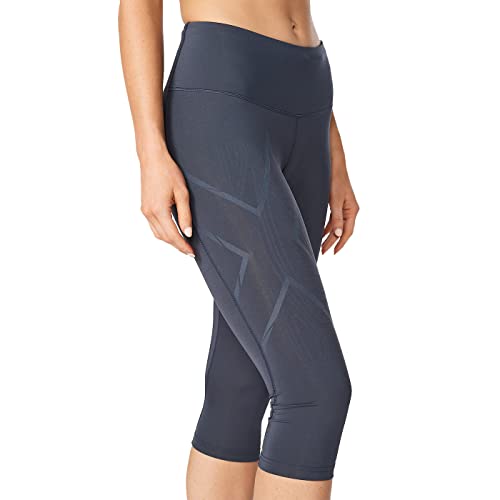 2XU Damskie spodnie kompresyjne Light Speed Mid-Rise Comp3/4, India Ink/Ink Reflective, M, India Ink/Ink Reflective, M