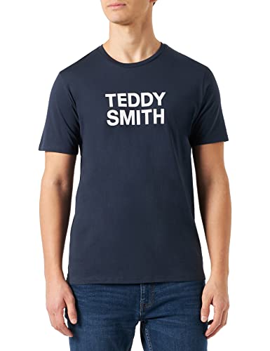 Koszulka męska z okrągłym dekoltem 100% bawełna - TICLASS Basic MC, Niebieski Total Navy, XXL