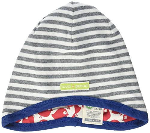 loud + proud Czapka dwustronna, certyfikat GOTS, szary, 51-52