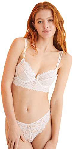 Women'secret Biustonosz Koronka Kobieta, Kość Słoniowa, 90C