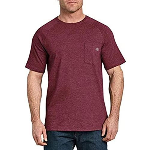 Dickies Męska koszula z krótkim rękawem Performance Cooling Tee, Burgundowy Heather, M