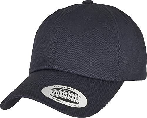 Yupoong Flexfit Unisex Dad Cap z organicznej bawełny z zakrzywionym daszkiem, czapka bejsbolowa z bawełny organicznej, regulowany rozmiar, rozmiar uniwersalny, ciemny granat, jeden rozmiar
