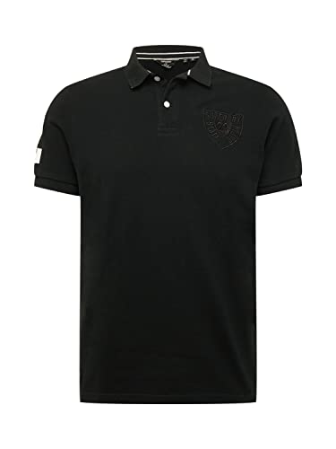Superdry Męska koszulka polo Superstate Vintage, Czarny, S