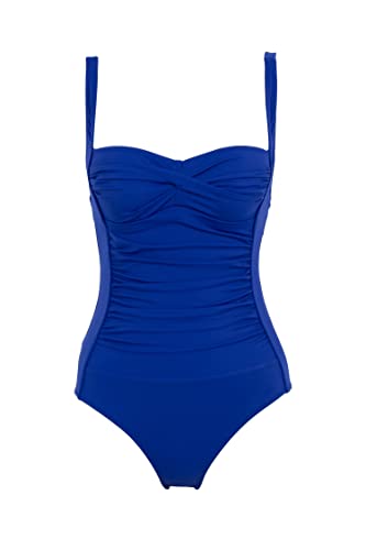 DeFacto Damski strój kąpielowy, regularny krój, tankini, bikini, damski kostium kąpielowy, kostium kąpielowy dla kobiet, niebieski, XS